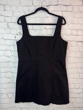 Lovers + Friends Black Square-Neck Denim Mini Dress size XL